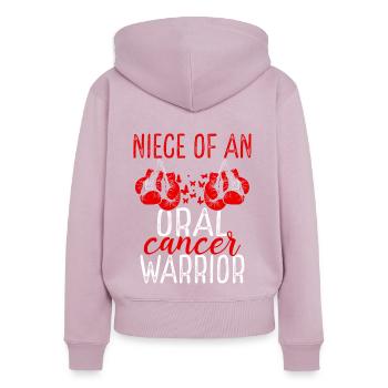 Niece Oral Cancer Awareness Aunt Uncle - Frauen Premium Bio Zip Hoodie - Altrosa - Hinten - Julia (174cm)