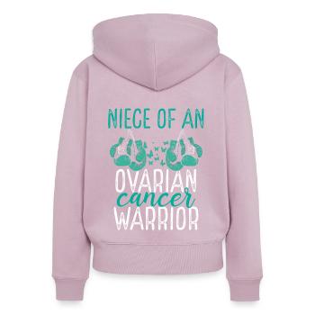 Niece Ovarian Cancer Awareness Aunt Uncle - Frauen Premium Bio Zip Hoodie - Altrosa - Hinten - Julia (174cm)