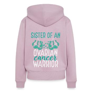 Sister Ovarian Cancer Awareness Sibling Twin - Frauen Premium Bio Zip Hoodie - Altrosa - Hinten - Julia (174cm)