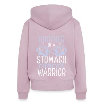 Brother Stomach Cancer Awareness Sibling Twin - Frauen Premium Bio Zip Hoodie - Altrosa - Hinten - Julia (174cm)