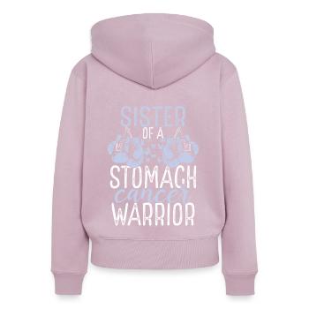 Sister Stomach Cancer Awareness Sibling Twin - Frauen Premium Bio Zip Hoodie - Altrosa - Hinten - Julia (174cm)