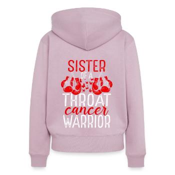 Sister Throat Cancer Awareness Sibling Twin - Women's Premium Organic Zip Hoodie - dusky pink - Back - Julia (174cm)