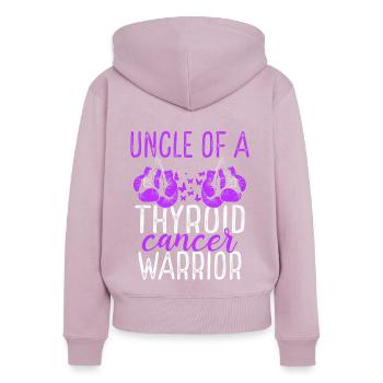 Uncle Thyroid Cancer Awareness Niece Nephew - Frauen Premium Bio Zip Hoodie - Altrosa - Hinten - Julia (174cm)