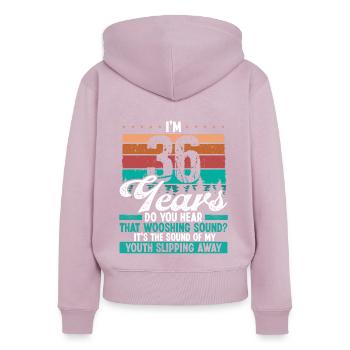 36 ans drôle obtenir vieux humour idée d’anniversaire - Sweat à capuche zippé Premium bio Femme - rose poudré - Dos - Julia (174cm)