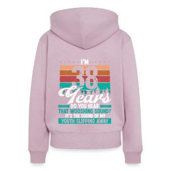 38 Year Old Funny Getting Old Humor Birthday Idea - Frauen Premium Bio Zip Hoodie - Altrosa - Hinten - Julia (174cm)