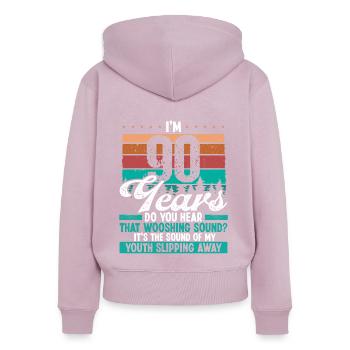 90 Year Old Funny Getting Old Humor Birthday Idea - Frauen Premium Bio Zip Hoodie - Altrosa - Hinten - Julia (174cm)