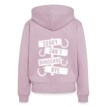 Horseshoe Pitching Game Sorry Cant Bye TosserHorse - Frauen Premium Bio Zip Hoodie - Altrosa - Hinten - Julia (174cm)