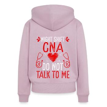 Night Shift Nursing Assistant Do not talk to me - Frauen Premium Bio Zip Hoodie - Altrosa - Hinten - Julia (174cm)