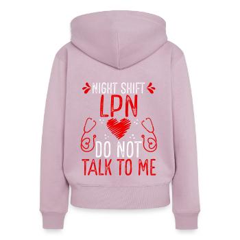 Night Shift LPN Practical Nurse Do not talk to me - Frauen Premium Bio Zip Hoodie - Altrosa - Hinten - Julia (174cm)