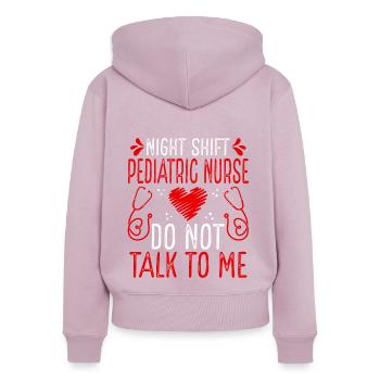 Night Shift Pediatric Nurse Do not talk to me - Frauen Premium Bio Zip Hoodie - Altrosa - Hinten - Julia (174cm)