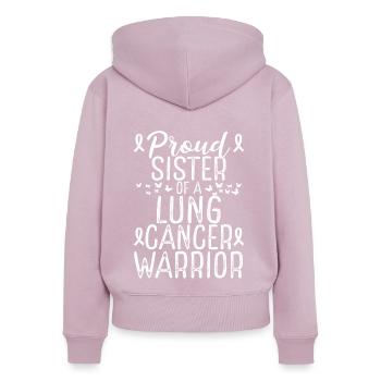 Lung Cancer Awareness Movement for Sister Ribbon - Frauen Premium Bio Zip Hoodie - Altrosa - Hinten - Julia (174cm)
