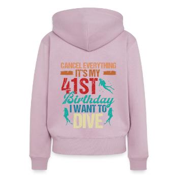 41 Year Old Scuba Diver Birthday Idea Snorkeling - Women's Premium Organic Zip Hoodie - dusky pink - Back - Julia (174cm)