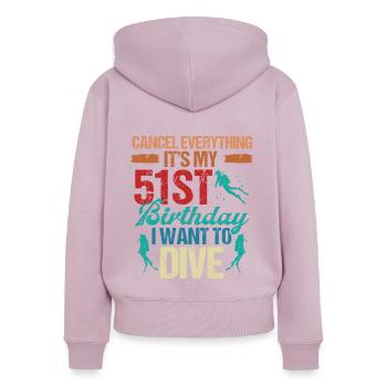 51 Year Old Scuba Diver Birthday Idea Snorkeling - Frauen Premium Bio Zip Hoodie - Altrosa - Hinten - Julia (174cm)