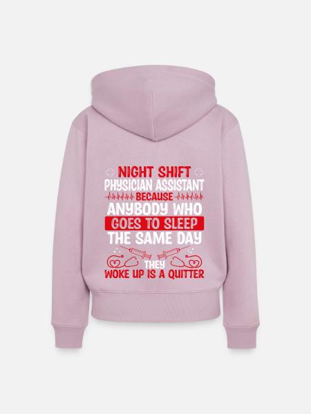Night Shift Physician Assistant PA - Frauen Premium Bio Zip Hoodie - Altrosa