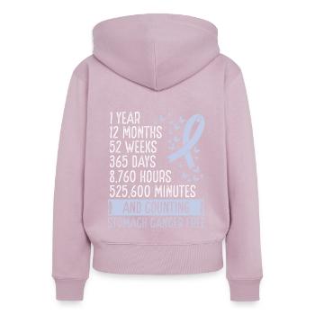 1 Year Stomach Cancer Free Ribbon Movement - Frauen Premium Bio Zip Hoodie - Altrosa - Hinten - Julia (174cm)