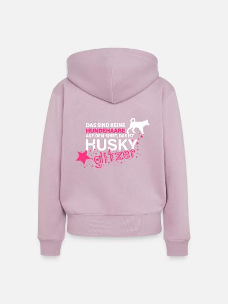 Husky Glitzer - Frauen Premium Bio Zip Hoodie - Altrosa