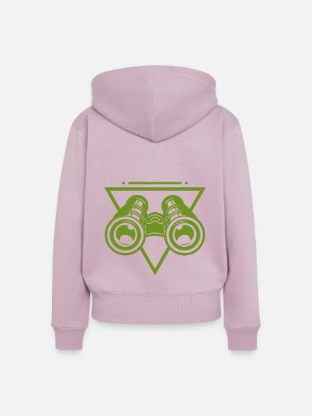 Fernglas Fernrohr - Frauen Premium Bio Zip Hoodie - Altrosa