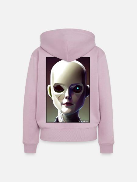 Roboter Zukunft Technik Wissenschaft Android - Frauen Premium Bio Zip Hoodie - Altrosa