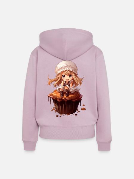 sweet cup cake - Frauen Premium Bio Zip Hoodie - Altrosa