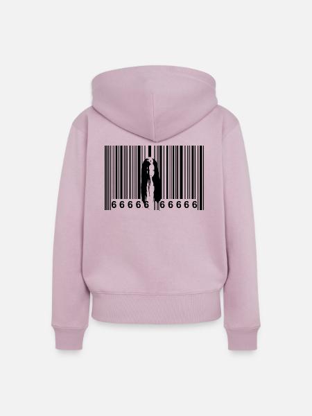 Horror Strichcode - Frauen Premium Bio Zip Hoodie - Altrosa