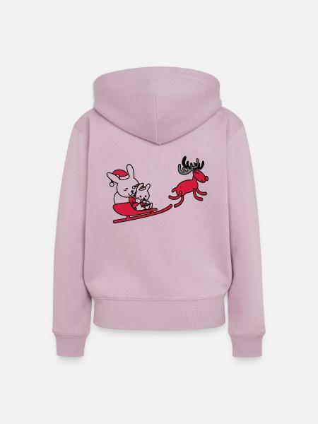 Weihnachtsmotiv - Frauen Premium Bio Zip Hoodie - Altrosa