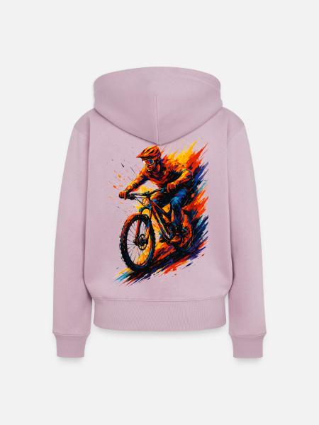 Mountainbiking Mountainbiker MTB cool Geschenk - Frauen Premium Bio Zip Hoodie - Altrosa