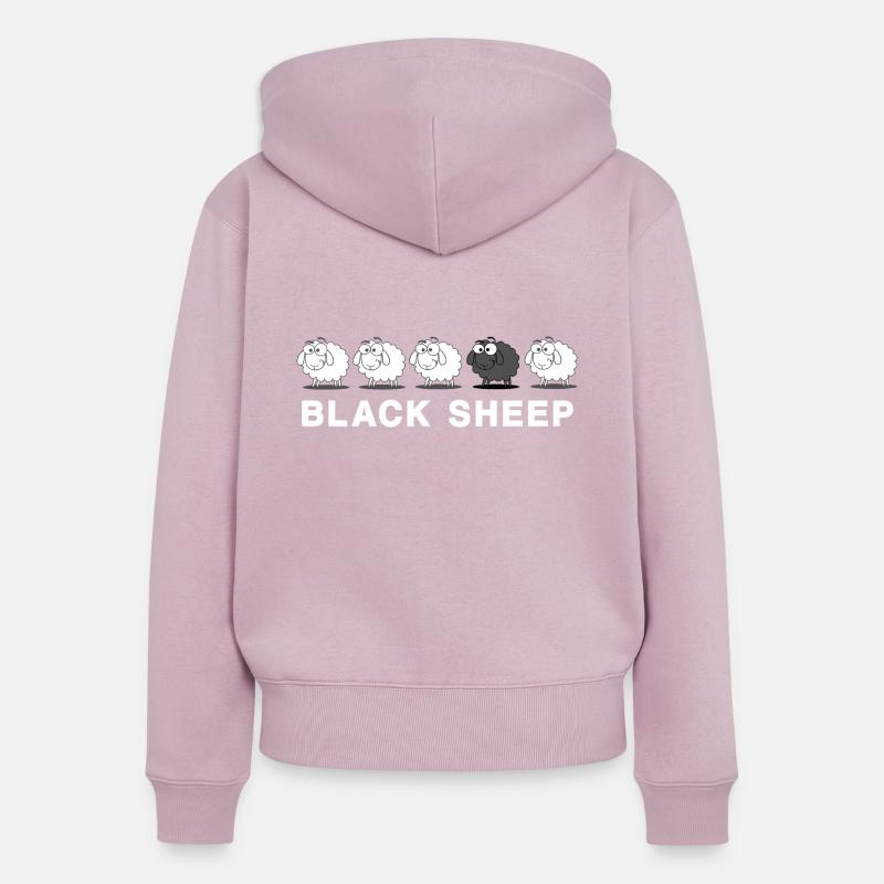 Mouton - Sweat à capuche zippé Premium bio Femme - rose poudré