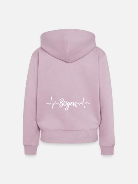 EKG Bogen - Frauen Premium Bio Zip Hoodie - Altrosa