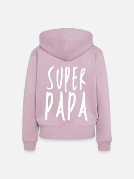 Super-Papa - Frauen Premium Bio Zip Hoodie - Altrosa
