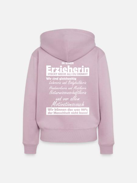 Erzieherin - Frauen Premium Bio Zip Hoodie - Altrosa