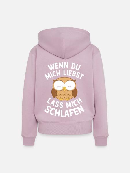 Nachteule Eule Eulen Vogel - Frauen Premium Bio Zip Hoodie - Altrosa