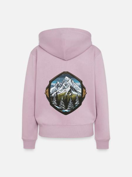 Alpen Eisberge Berg - Frauen Premium Bio Zip Hoodie - Altrosa