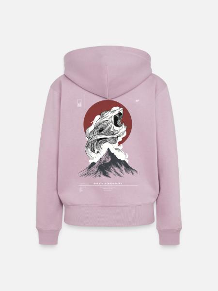 Welle über Berggipfel Kreis - Frauen Premium Bio Zip Hoodie - Altrosa
