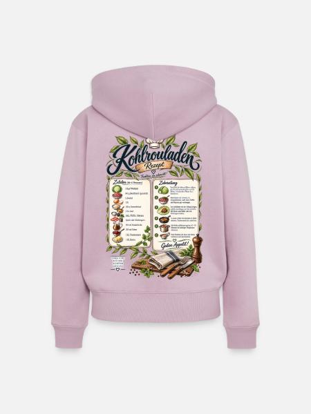 Kohlrouladen Rezept T-Shirt Design - Frauen Premium Bio Zip Hoodie - Altrosa