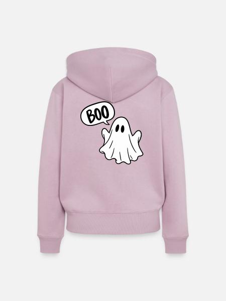 BOO – Süßer Halloween Geist - Frauen Premium Bio Zip Hoodie - Altrosa
