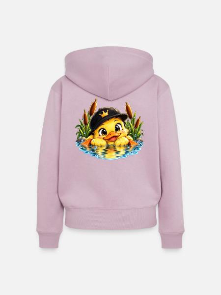 Königsküken im Wasser mit Hut - Frauen Premium Bio Zip Hoodie - Altrosa