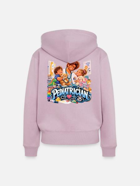 Infantiler Kinderarzt – Kuscheln und Diagnostik - Frauen Premium Bio Zip Hoodie - Altrosa