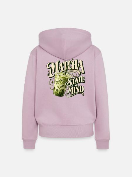 Matcha-Geisteszustand - Frauen Premium Bio Zip Hoodie - Altrosa
