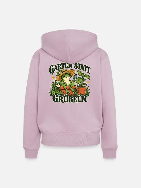 Garten Statt Grübeln - Frauen Premium Bio Zip Hoodie - Altrosa