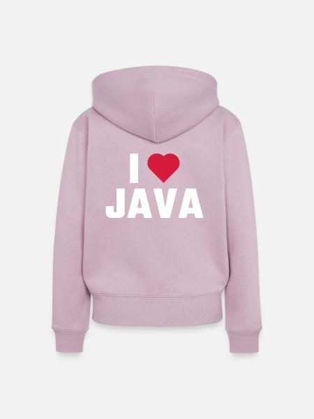 Ich liebe Java - Frauen Premium Bio Zip Hoodie - Altrosa