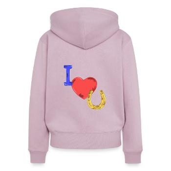 Horses gift idea - Women's Premium Organic Zip Hoodie - dusky pink - Back - Julia (174cm)