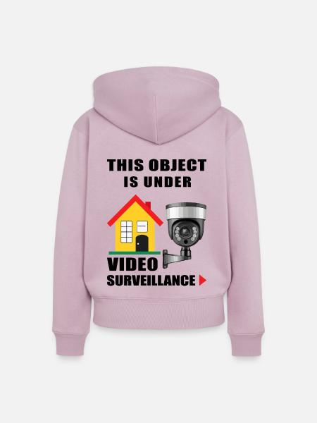 Objekt Überwachung - Frauen Premium Bio Zip Hoodie - Altrosa