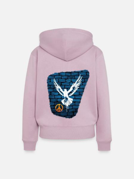 Taube des Friedens - Frauen Premium Bio Zip Hoodie - Altrosa