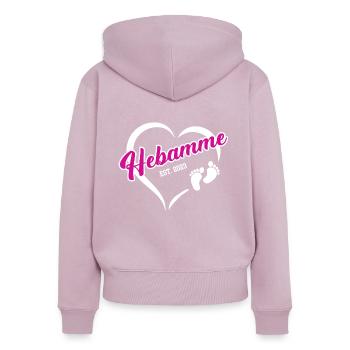 Hebamme 2023 Beruf Hebammenstudium Geburtshilfe - Frauen Premium Bio Zip Hoodie - Altrosa - Hinten - Julia (174cm)