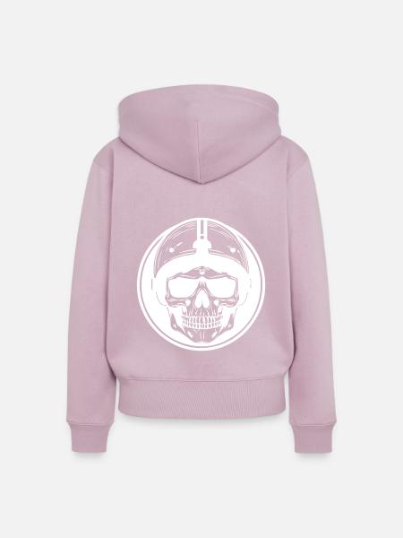 Biker Totenkopf - Frauen Premium Bio Zip Hoodie - Altrosa