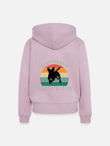 Terrier Glitter Retro Sunset - Frauen Premium Bio Zip Hoodie - Altrosa
