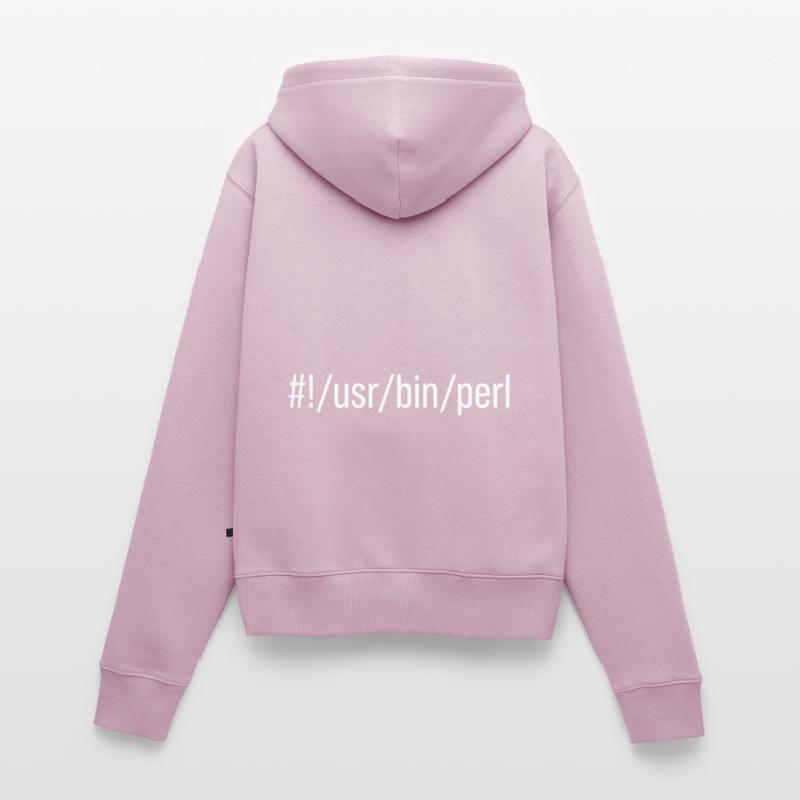 Usr Bin Perl Programmer Programing Languager Meme Sweat à capuche zippé Premium bio Femme