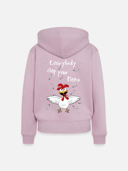 Everybody clap your hens - Frauen Premium Bio Zip Hoodie - Altrosa