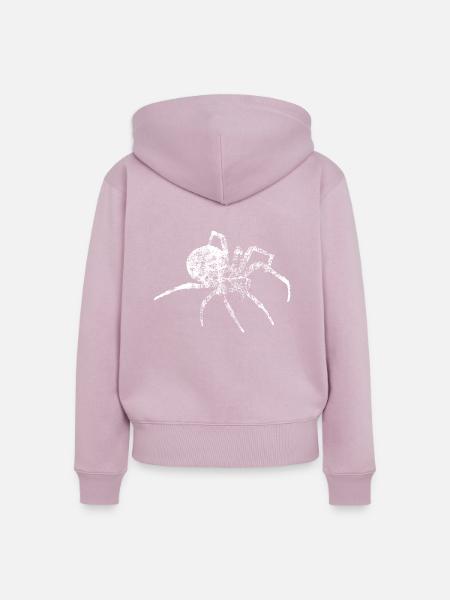 Grunge Spinne - spider distressed - Frauen Premium Bio Zip Hoodie - Altrosa