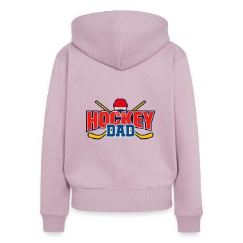 Cadeau pour le père - Sweat à capuche zippé Premium bio Femme - rose poudré - Dos - Julia (174cm)